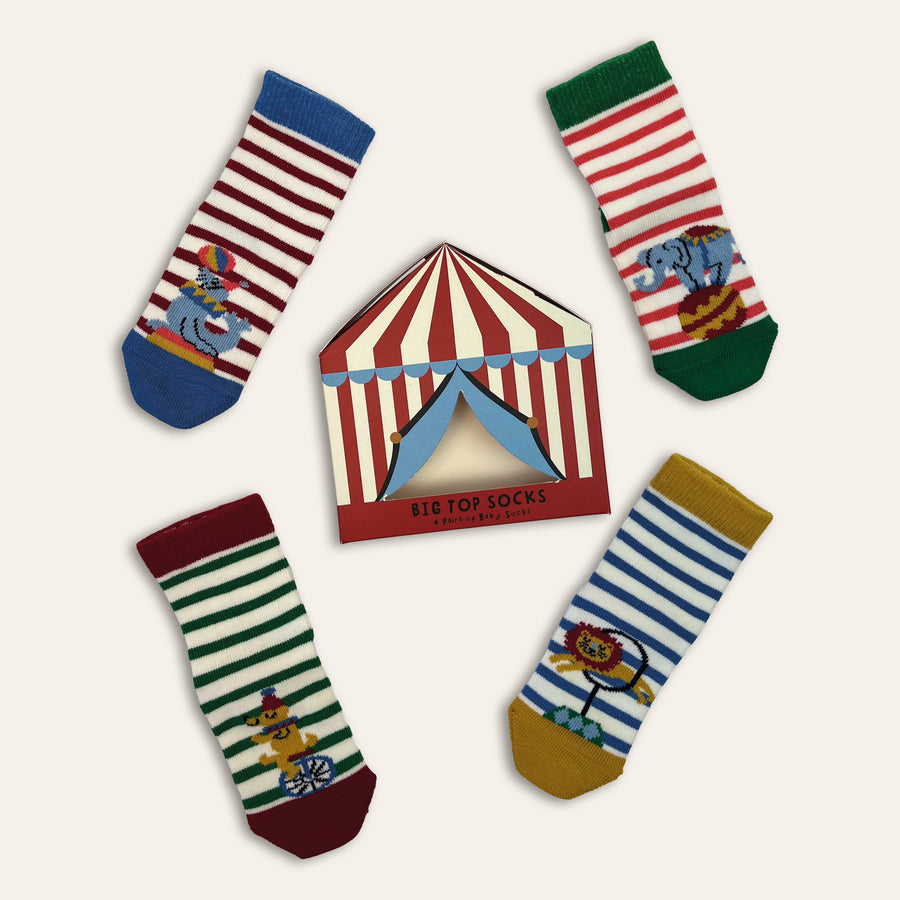 4pk Baby Cotton Big Top Socks
