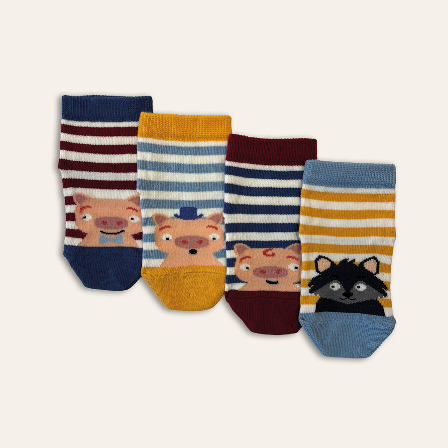 4pk Baby Cotton Huff & Puff Socks