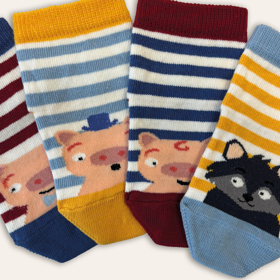 4pk Baby Cotton Huff & Puff Socks