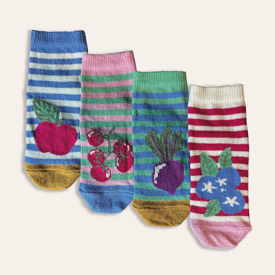 4pk Baby Ankle Socks - Fruits