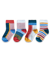 Load image into Gallery viewer, 4pk Baby Cotton Block Stripe Socks
