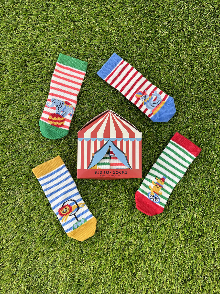 4pk Baby Cotton Big Top Socks