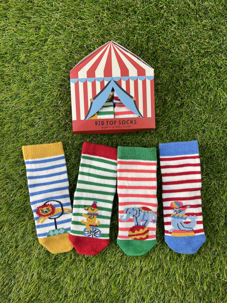 4pk Baby Cotton Big Top Socks