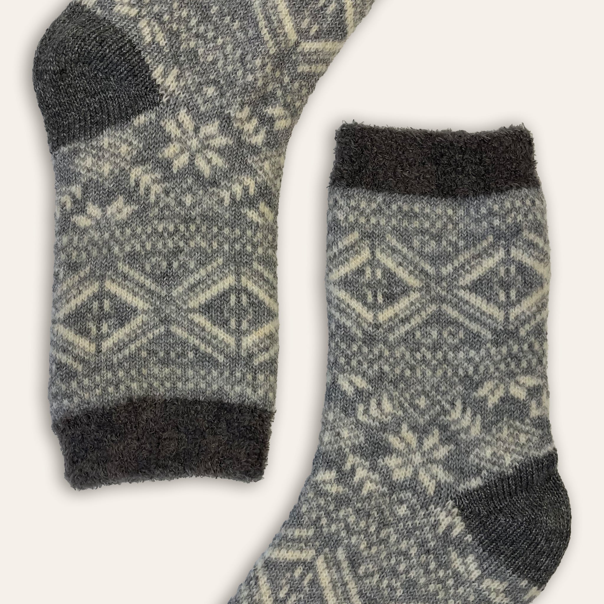 1pk Ladies Cosy Grey Cabin Socks UK Size 4 - 7