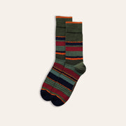 1pk Mens Cotton Orange Stripe Ankle Socks UK Size 6 - 11