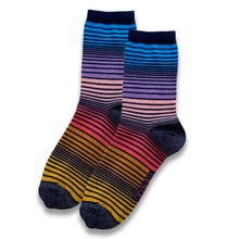 Load image into Gallery viewer, 1PK LADIES STRIPE SOCKS WITH GLITTER

