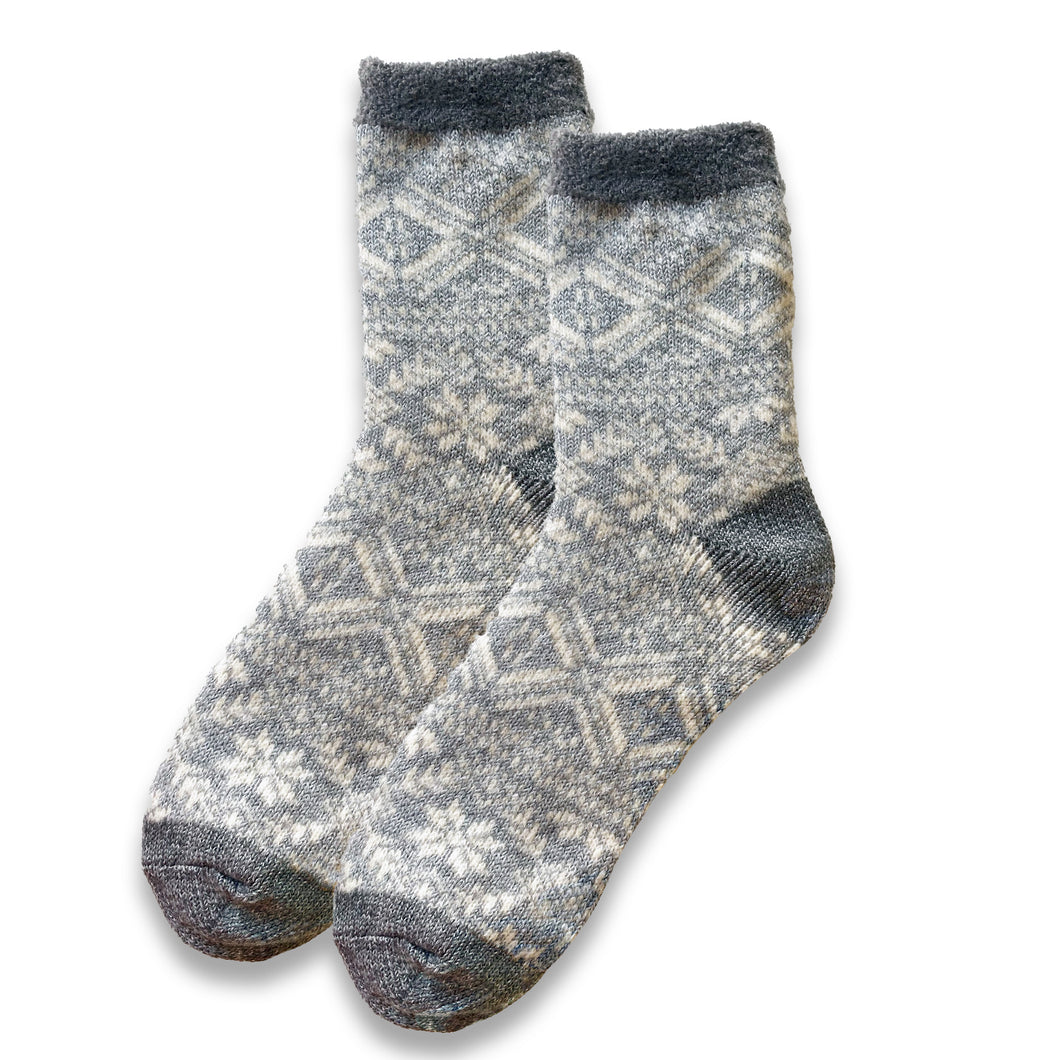 1pk Ladies Cosy Grey Cabin Socks UK Size 4 - 7