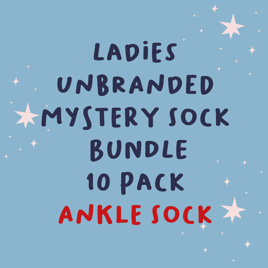 Ladies Unbranded Mystery Sock Bundle - 10 pack Ankle Socks