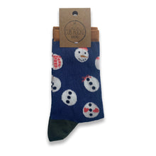 Load image into Gallery viewer, 1pk Ladies Cotton Snowman Ankle Socks UK Size 4-7
