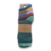 Load image into Gallery viewer, 5pk Kids Cotton Stripe Ankle Socks
