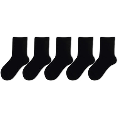 5 Pack Black Ankle Kids Sustainable Bamboo Viscose School Socks for Boys and Girls