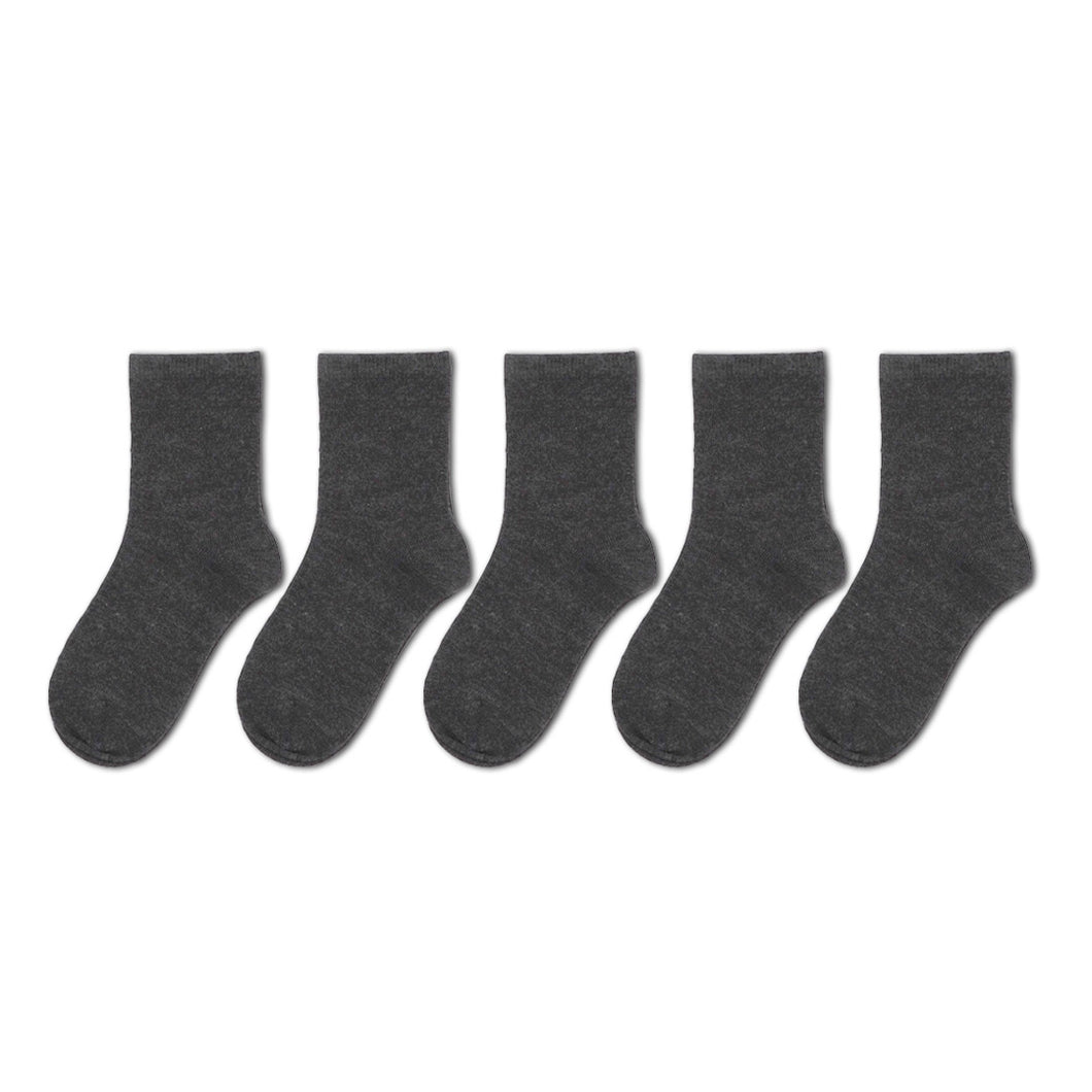 5 Pack Grey Ankle Kids Sustainable Bamboo Viscose School Socks for Boys and Girls