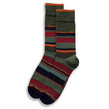 Load image into Gallery viewer, 1pk Mens Cotton Orange Stripe Ankle Socks UK Size 6 - 11
