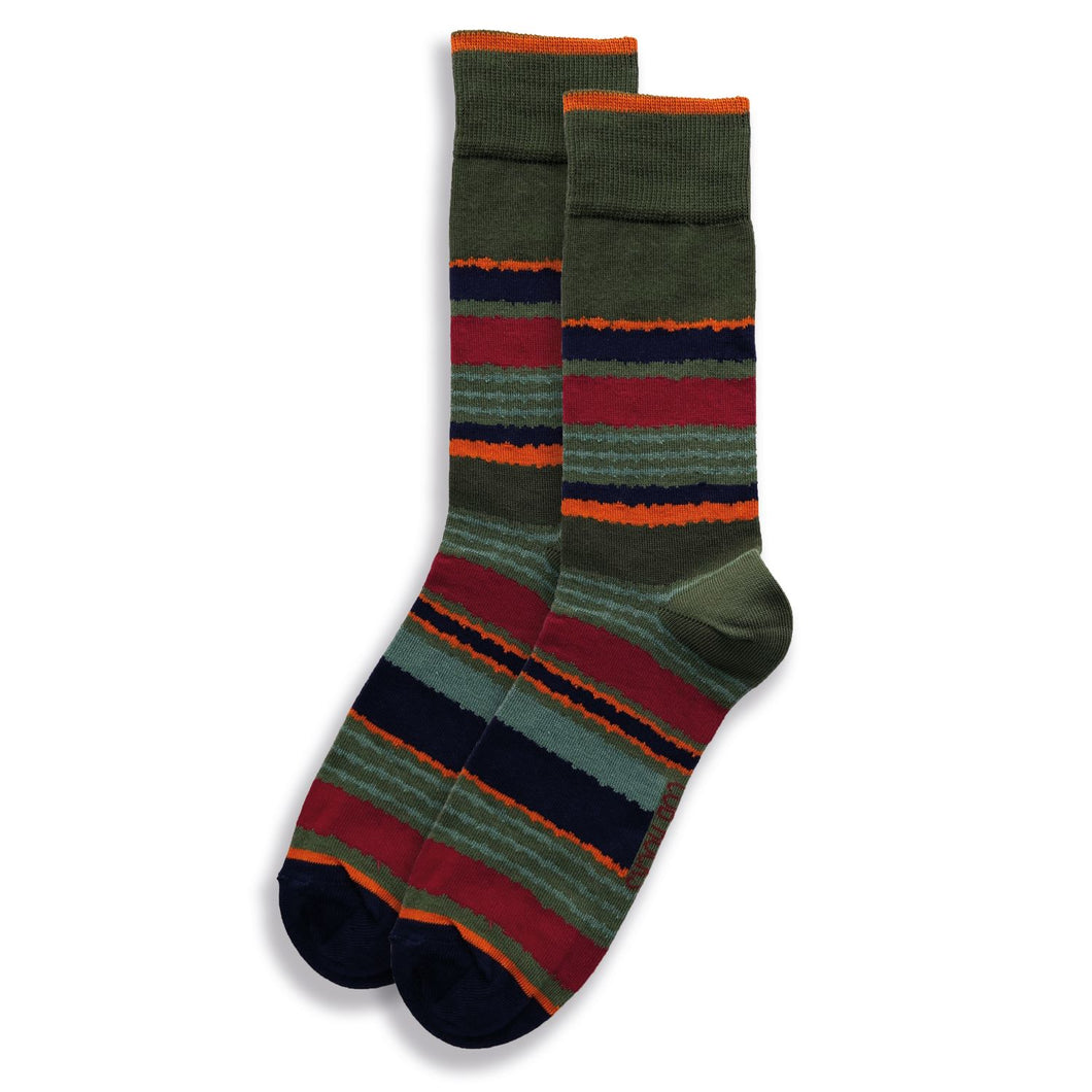 1pk Mens Cotton Orange Stripe Ankle Socks UK Size 6 - 11
