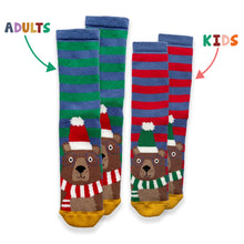 Load image into Gallery viewer, 1 Pack Cosy Bear Adults Socks and 1 Pack Cosy Cub Kids Socks 
