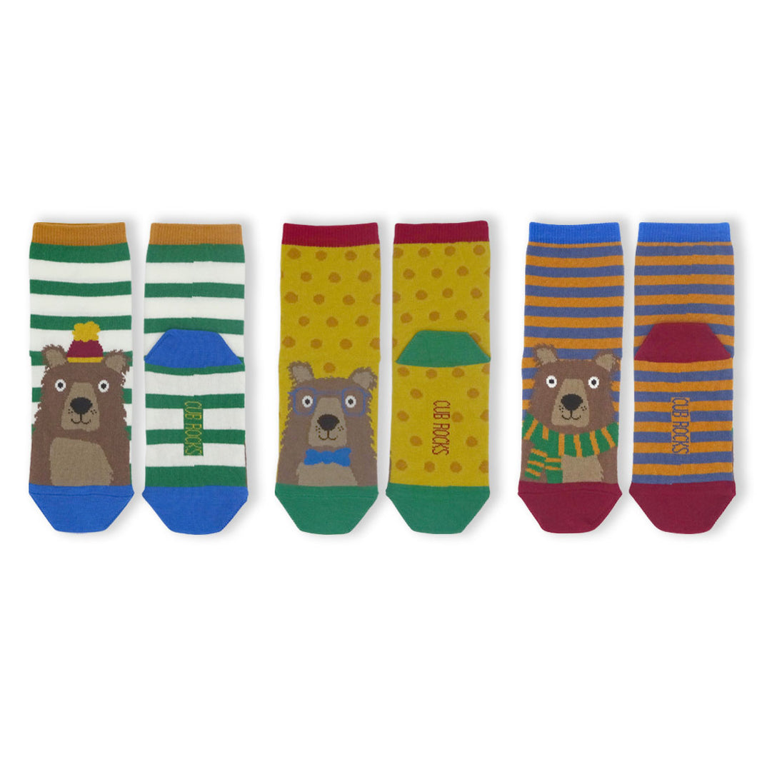 3 Pack Woodland Kids Sustainable Cotton Fashion Socks for Boys and Girls