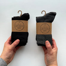 Load image into Gallery viewer, 5 Pack Black Ankle Kids Sustainable Bamboo Viscose School Socks for Boys and Girls
